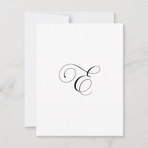 Benutzerdefiniertes Schriftzug-Monogramm "E" Mitteilungskarte