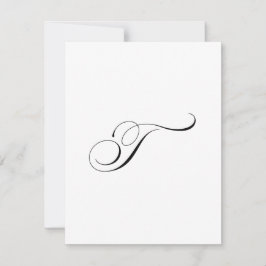 Benutzerdefiniertes Schriftzug-Monogramm "T" Mitteilungskarte