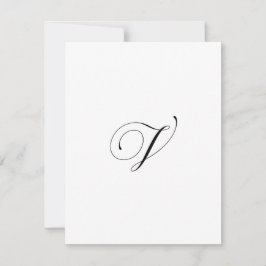Benutzerdefiniertes Schriftzug-Monogramm "V" Mitteilungskarte