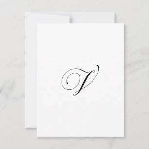 Benutzerdefiniertes Schriftzug-Monogramm "V" Mitteilungskarte