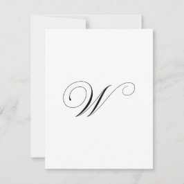 Benutzerdefiniertes Schriftzug-Monogramm "W" Mitteilungskarte