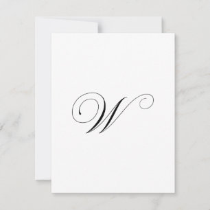 Benutzerdefiniertes Schriftzug-Monogramm "W" Mitteilungskarte