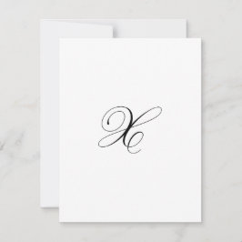 Benutzerdefiniertes Schriftzug-Monogramm "X" Mitteilungskarte