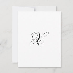 Benutzerdefiniertes Schriftzug-Monogramm "X" Mitteilungskarte