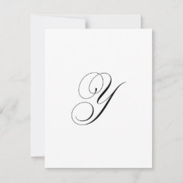 Benutzerdefiniertes Schriftzug-Monogramm "Y" Mitteilungskarte