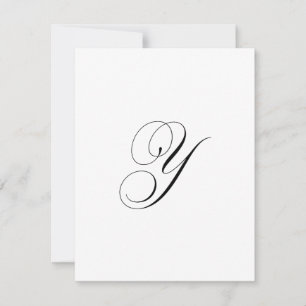 Benutzerdefiniertes Schriftzug-Monogramm "Y" Mitteilungskarte