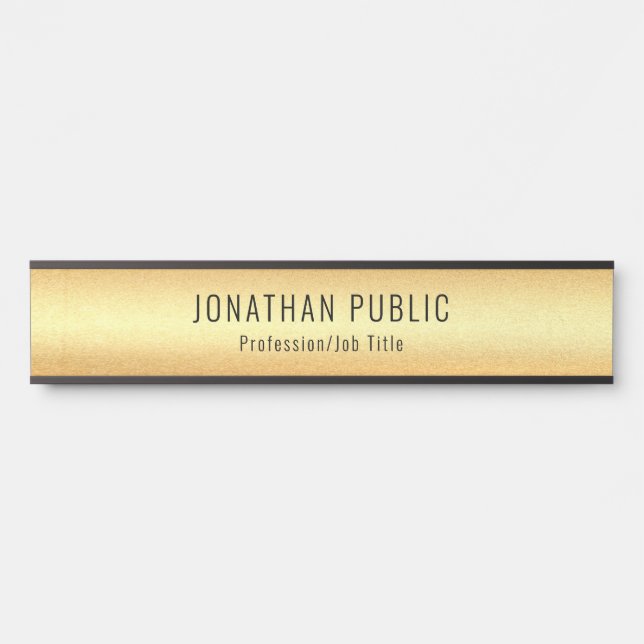 Benutzerdefiniertes Schwarz-Gold-Glamour-Template Türschild (Vorderseite )