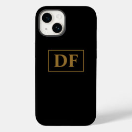 Benutzerdefiniertes Schwarz mit Gold-Initialen Case-Mate iPhone 14 Hülle