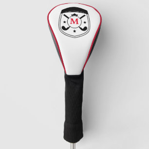 Benutzerdefiniertes Schwarz-Rot-Monogramm Golf Headcover