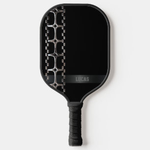 Benutzerdefiniertes Schwarz und Chrome Personalisi Pickleball Schläger