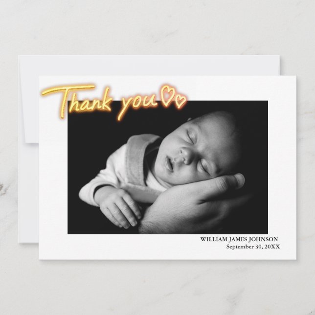 Benutzerdefiniertes Schwarz-Weiß-Foto. Personalisi Ankündigung (Vorderseite)