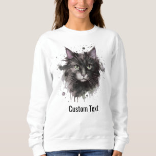 Benutzerdefiniertes Schwarz-Weiß-Katzenmutter-Wass Sweatshirt