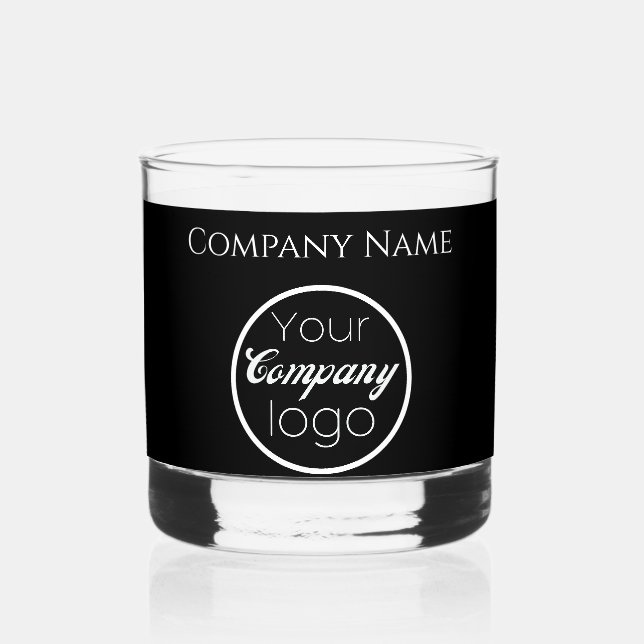 Benutzerdefiniertes Schwarz-weißes Add-Logo Hier W Whiskyglas (Vorderseite)