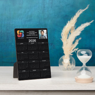 Benutzerdefiniertes schwarzes 2026 Firmenkalender- Fotoplatte