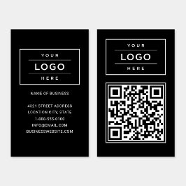 Benutzerdefiniertes schwarzes Firmenlogo und QR-Co Visitenkarte