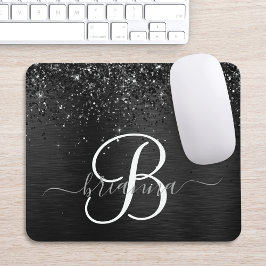 Benutzerdefiniertes Schwarzes Glitzer-Sparkon-Mono Mousepad