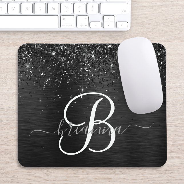 Benutzerdefiniertes Schwarzes Glitzer-Sparkon-Mono Mousepad (Von Creator hochgeladen)