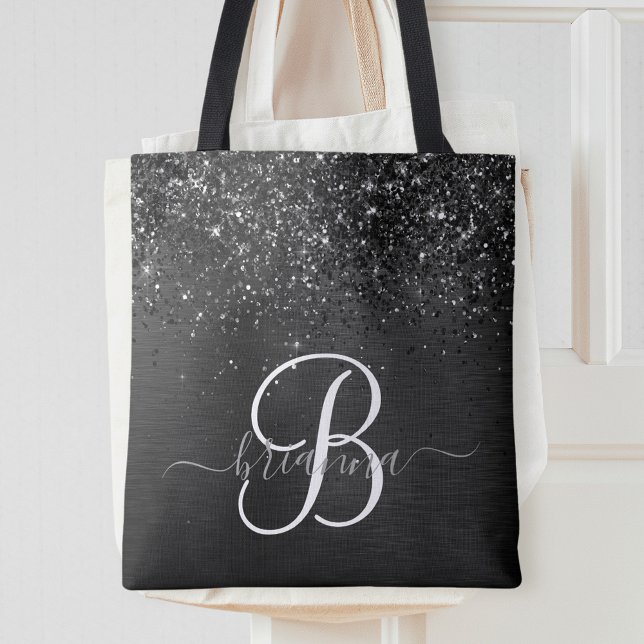 Benutzerdefiniertes Schwarzes Glitzer-Sparkon-Mono Tasche (Von Creator hochgeladen)