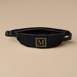 Benutzerdefiniertes schwarzes & goldenes gerahmtes bauchtasche