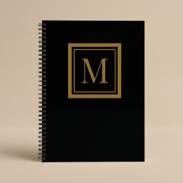 Benutzerdefiniertes schwarzes & goldenes gerahmtes notizbuch