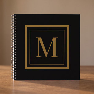 Benutzerdefiniertes schwarzes & goldenes gerahmtes notizbuch