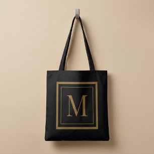 Benutzerdefiniertes schwarzes & goldenes gerahmtes tasche
