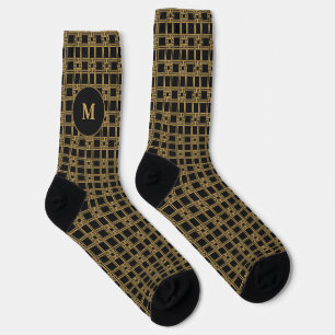 Benutzerdefiniertes schwarzes goldenes griechische socken
