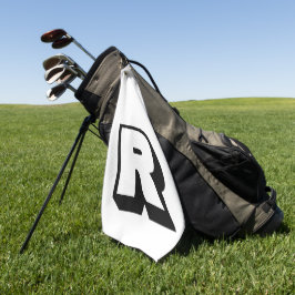 Benutzerdefiniertes Schwarzes Monogramm Golfhandtuch