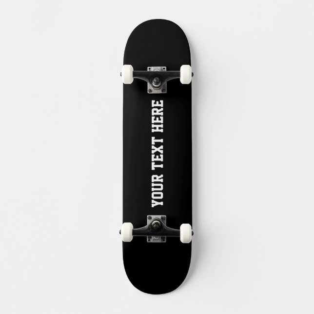 Benutzerdefiniertes Schwarzes Skateboard für Text (Vorderseite)