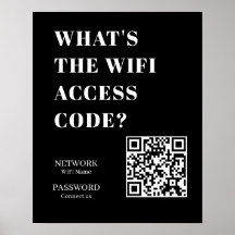Benutzerdefiniertes schwarzes WiFi-QR | Netzwerk-P