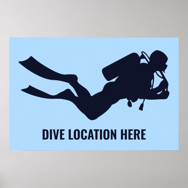 Benutzerdefiniertes Scuba-Tauchen mit Text und Far Poster (Vorne)
