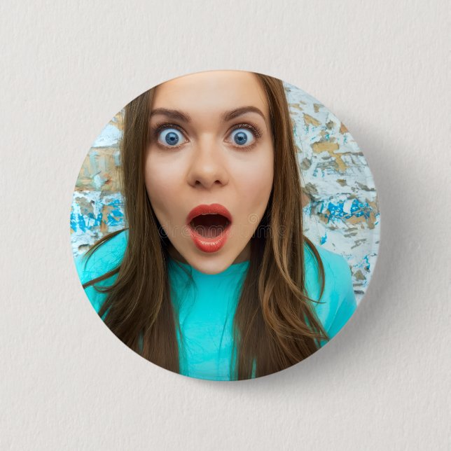 Benutzerdefiniertes Selfie | Laden Sie Ihr lustige Button (Vorderseite)