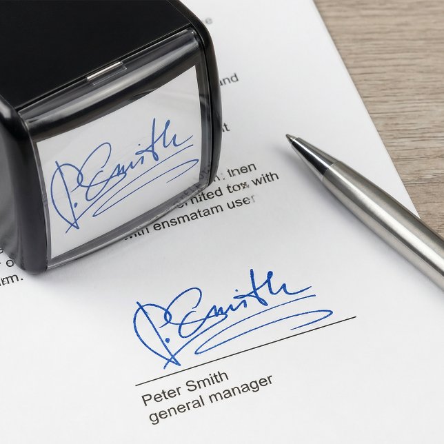 Benutzerdefiniertes Signaturblau Permastempel (Von Creator hochgeladen)