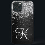 Benutzerdefiniertes Silver Glitzer Black Sparkle M Case-Mate iPhone Hülle<br><div class="desc">Dieses elegante,  hübsch silber funkelnde Glitzer auf schwarz gebürstetem metallischem Hintergrund ist einfach zu personalisieren.</div>