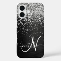Benutzerdefiniertes Silver Glitzer Black Sparkle M