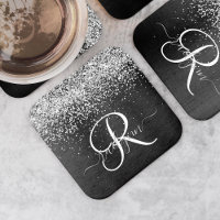 Benutzerdefiniertes Silver Glitzer Black Sparkle M