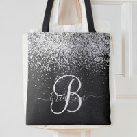 Benutzerdefiniertes Silver Glitzer Black Sparkle M