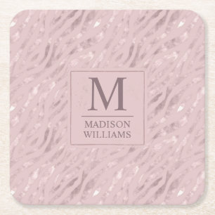 Benutzerdefiniertes Soft Blush Pastell Rosa Gold G Rechteckiger Pappuntersetzer