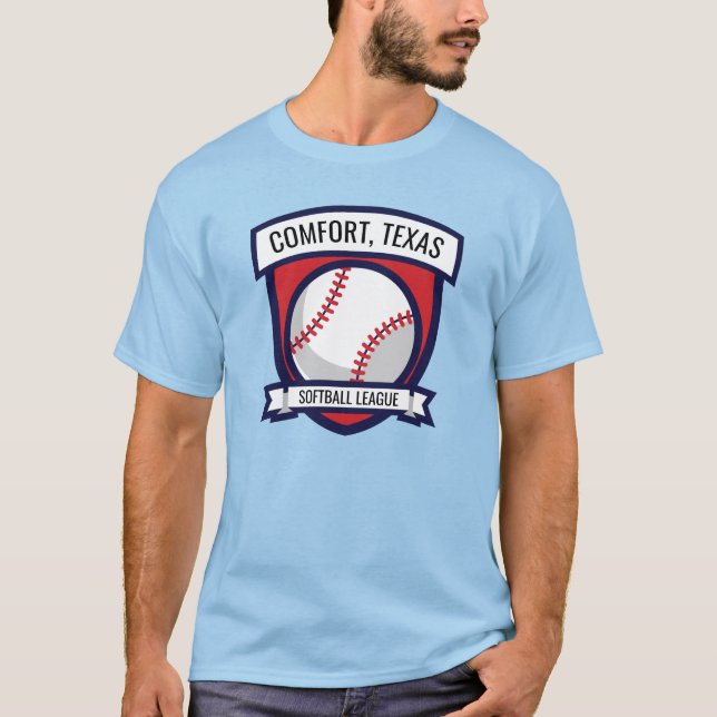 Benutzerdefiniertes Softball-Baseball-Logo T-Shirt (Vorderseite)