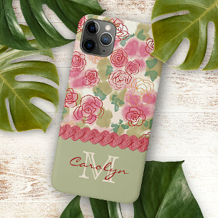 Benutzerdefiniertes Sommer-Wasserfarben-Rosen-Blum iPhone 16 Pro Max Hülle