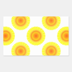 Benutzerdefiniertes Sonnenblumenmuster Rechteckiger Aufkleber
