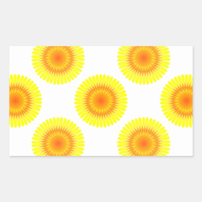 Benutzerdefiniertes Sonnenblumenmuster Rechteckiger Aufkleber (Vorderseite)