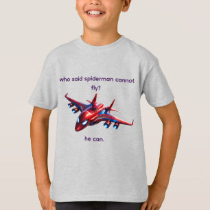Benutzerdefiniertes Spiderman-Web-Flugzeug-Kinder- T-Shirt