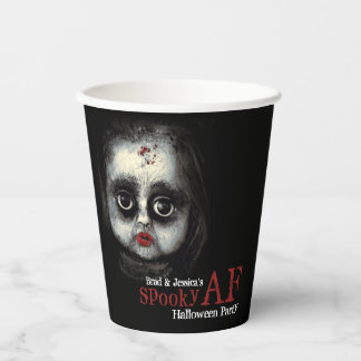 Benutzerdefiniertes Spooky AF-Halloween-Party Pappbecher