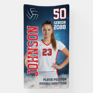 Benutzerdefiniertes Sportfoto einer Volleyballspie Banner