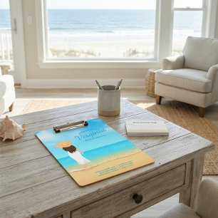 Benutzerdefiniertes Strandhaus Küsten-Ozean-Schrei Klemmbrett