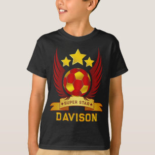 Benutzerdefiniertes Super Star Soccer Emblem Flüge T-Shirt