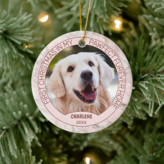 Benutzerdefiniertes süßes Welpen-Foto auf chicem g Keramik Ornament