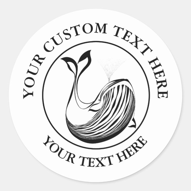 Benutzerdefiniertes Symbol für das Logo "Whale Oce Runder Aufkleber (Vorderseite)
