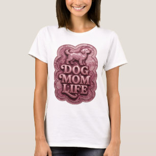 Benutzerdefiniertes T-Shirt Statement Pink DOG MOM